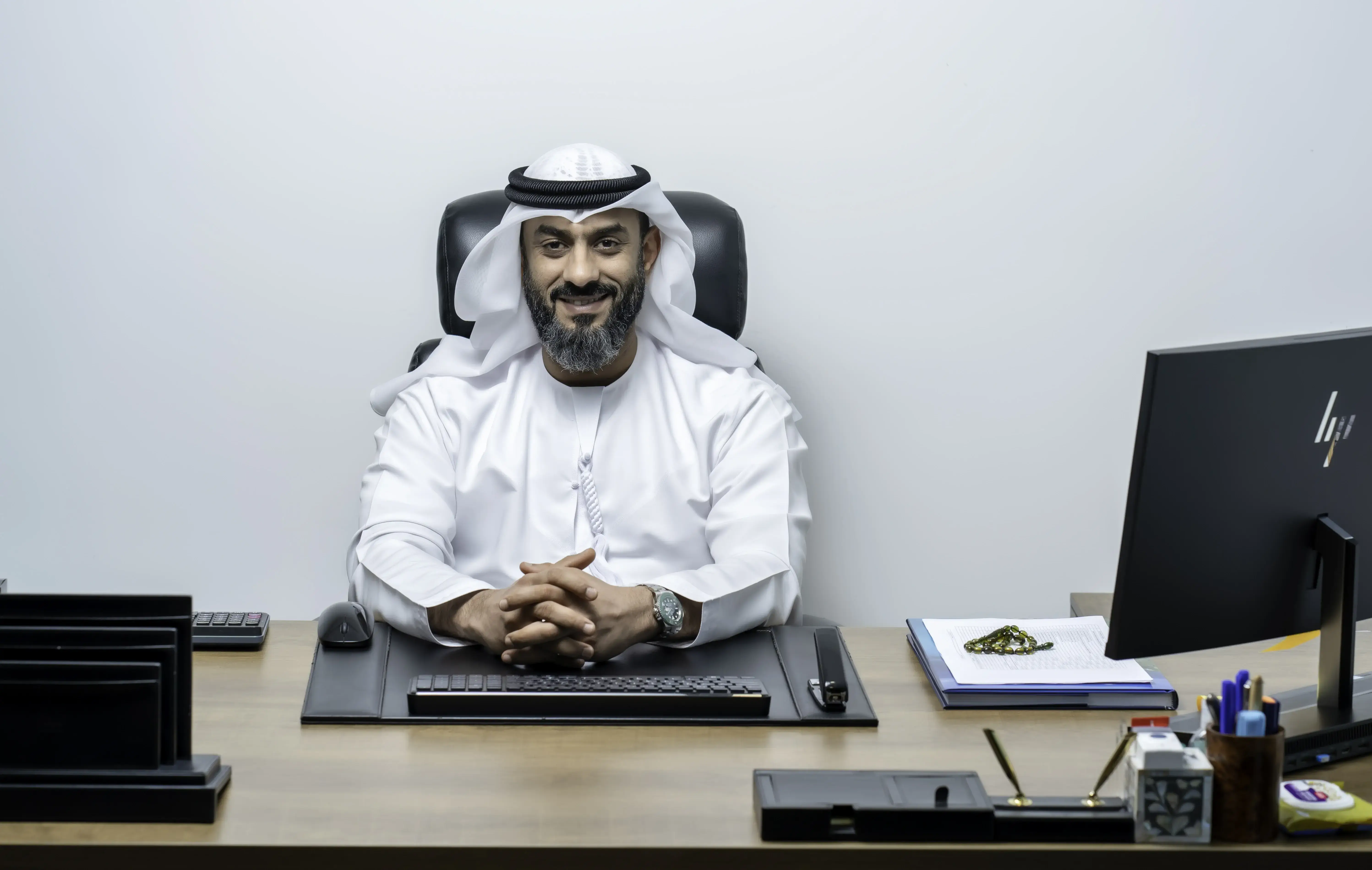 Essa Al Harthi, Founder and CEO of Best Solution, at the company's founding office in Business Bay, Dubai in 2014