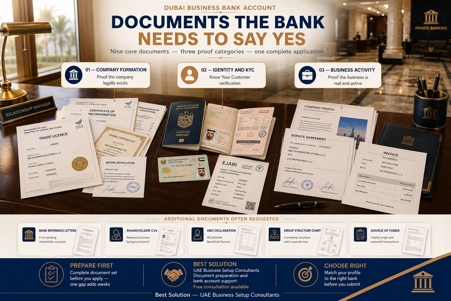 Documents required for a Dubai business bank account