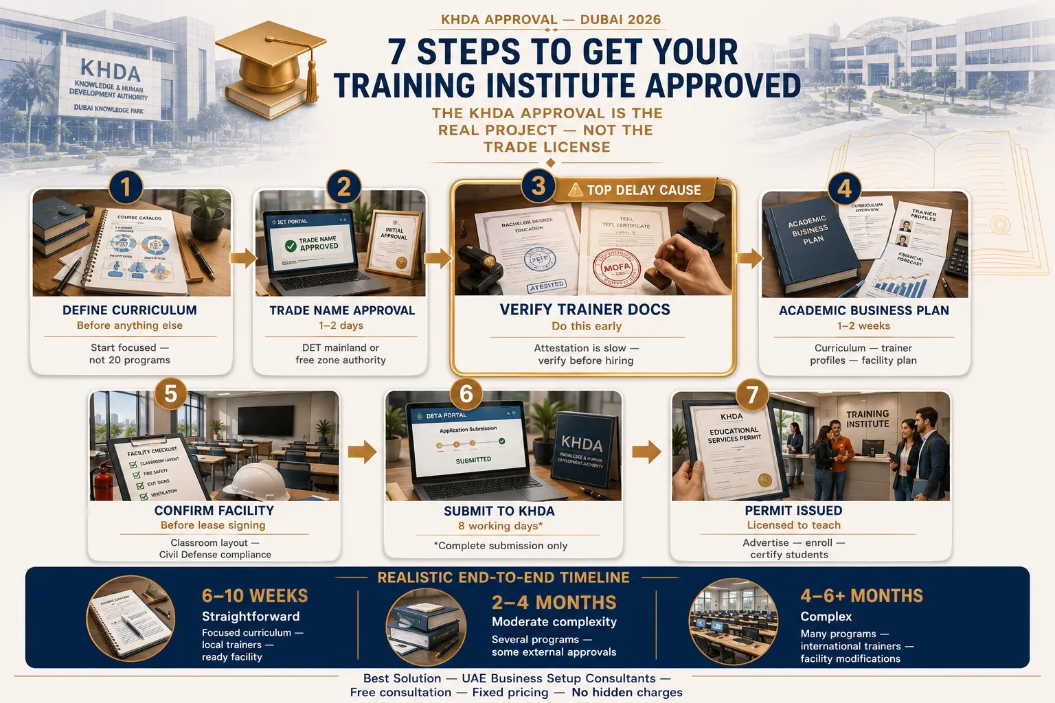 KHDA approval process steps for a Dubai training institute