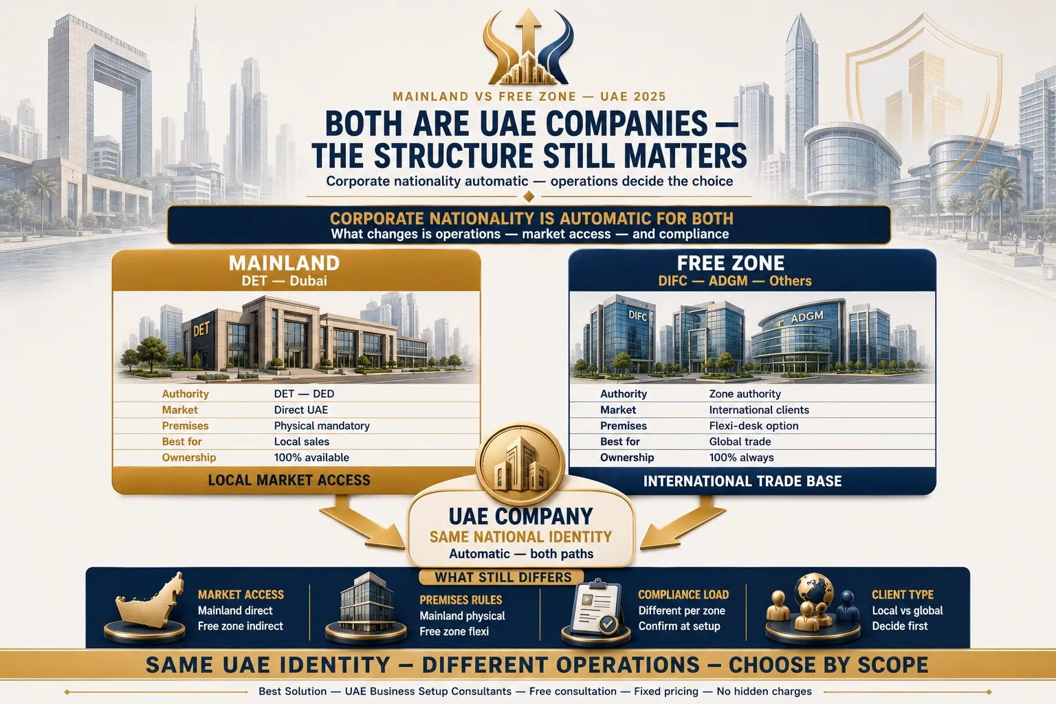 mainland vs free zone company UAE