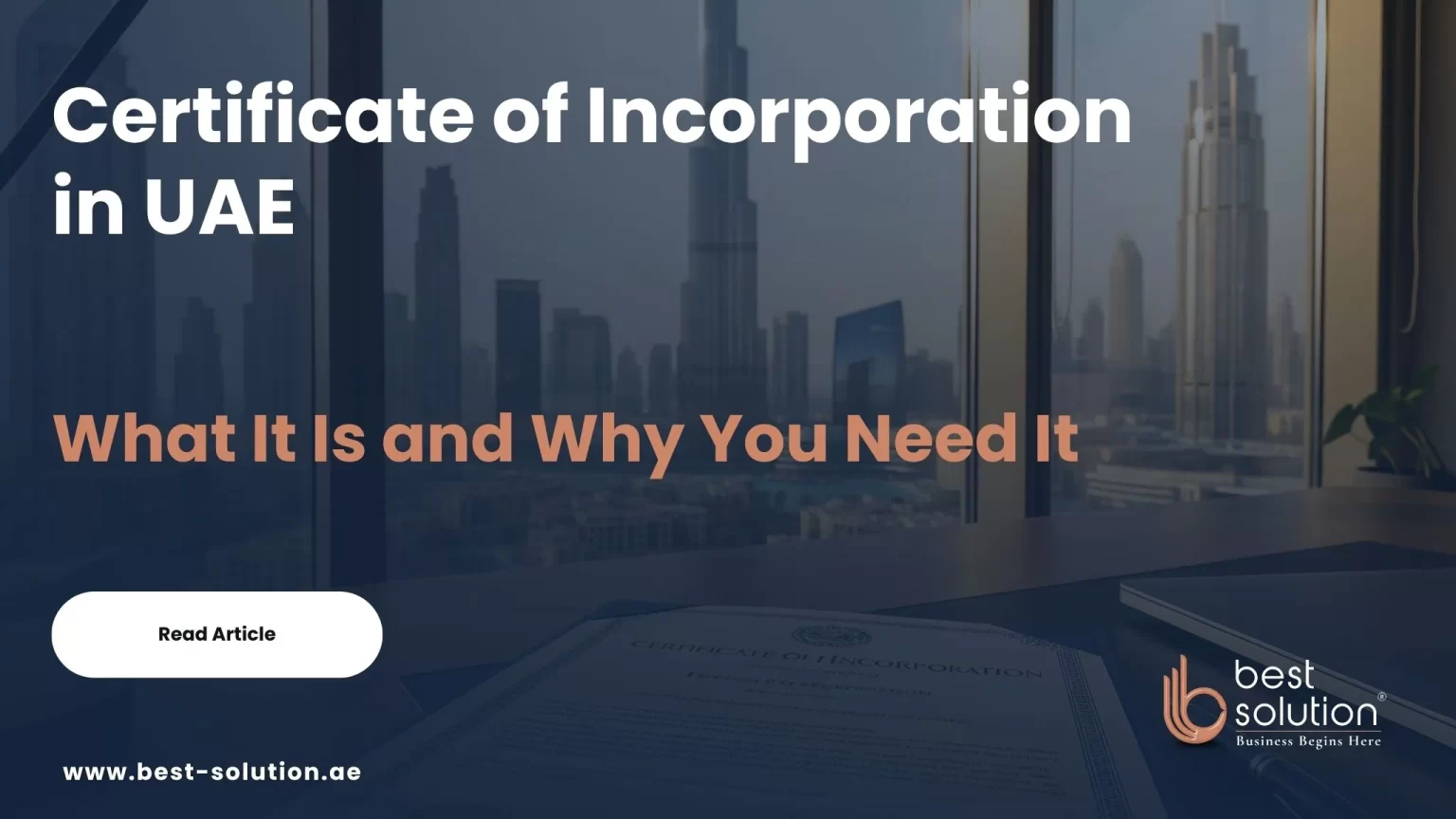 Certificate of Incorporation in UAE. What it is